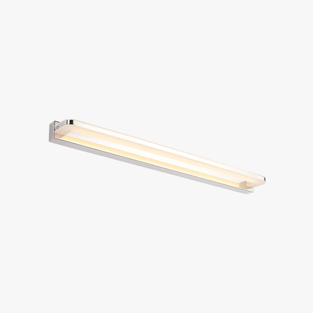 Leigh Nordic Linear Metal Mirror Front Wall Lamp, Chrome/Black - Lumpaz