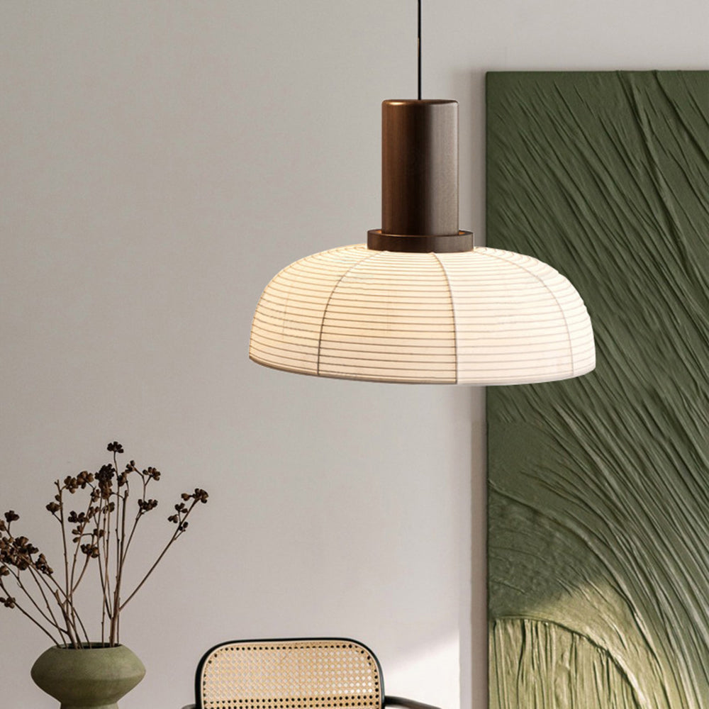 Ozawa Retro Fabric & Metal Pendant Light, 2 Style - Lumpaz