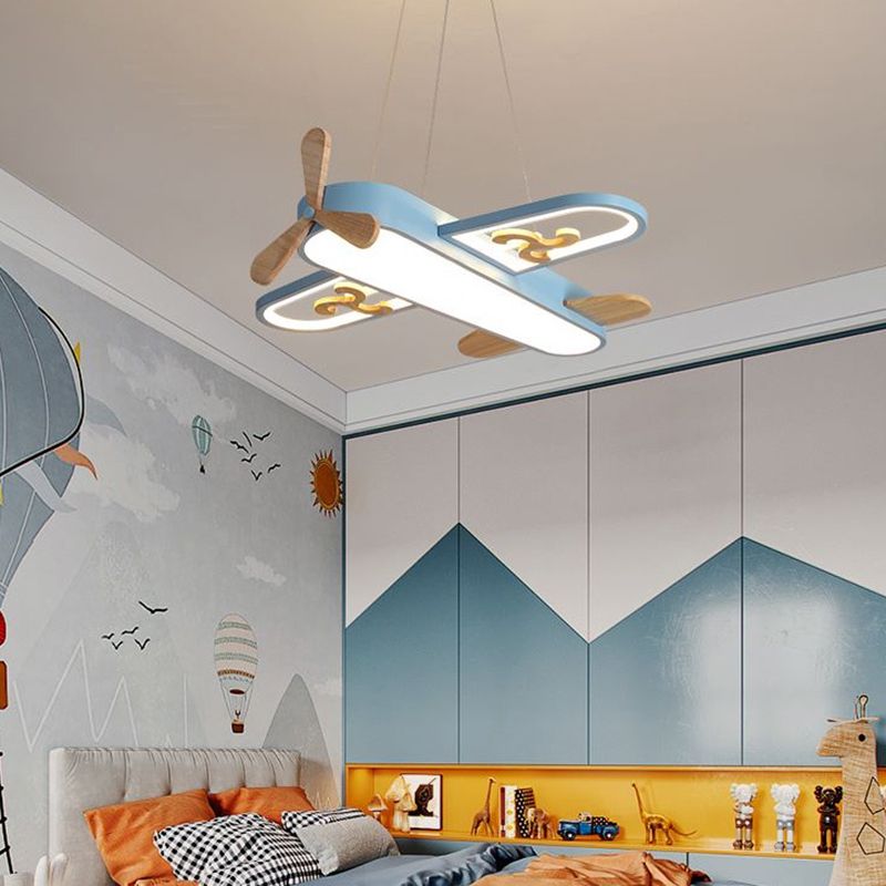 Minori Contemporary Plane Shaped Acrylic Pendant Light, Yellow/Blue - Lumpaz