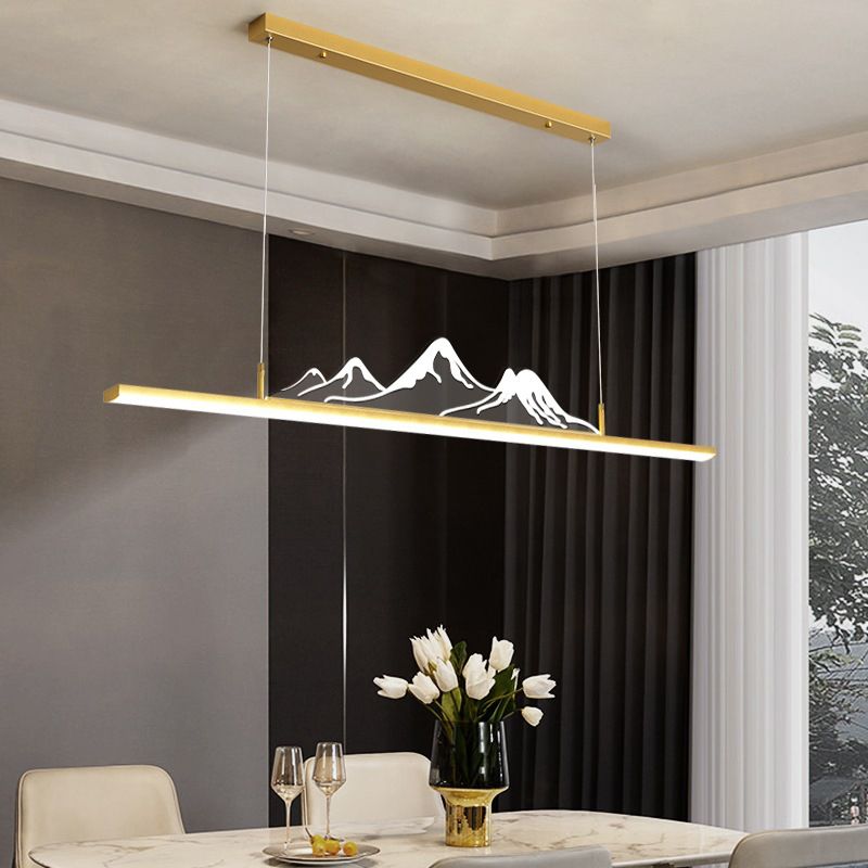 Designer Mountain Shape LED Pendant Light, Black/Gold - Lumpaz