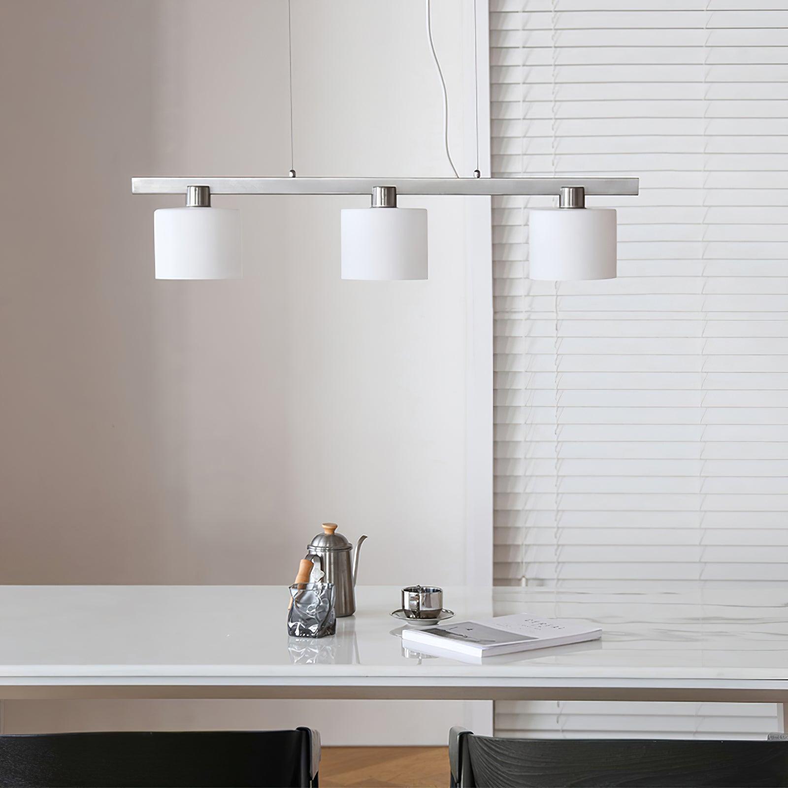 Zaid White Cluster Pendant Light, 3 Heads, Metal/Glass - Lumpaz