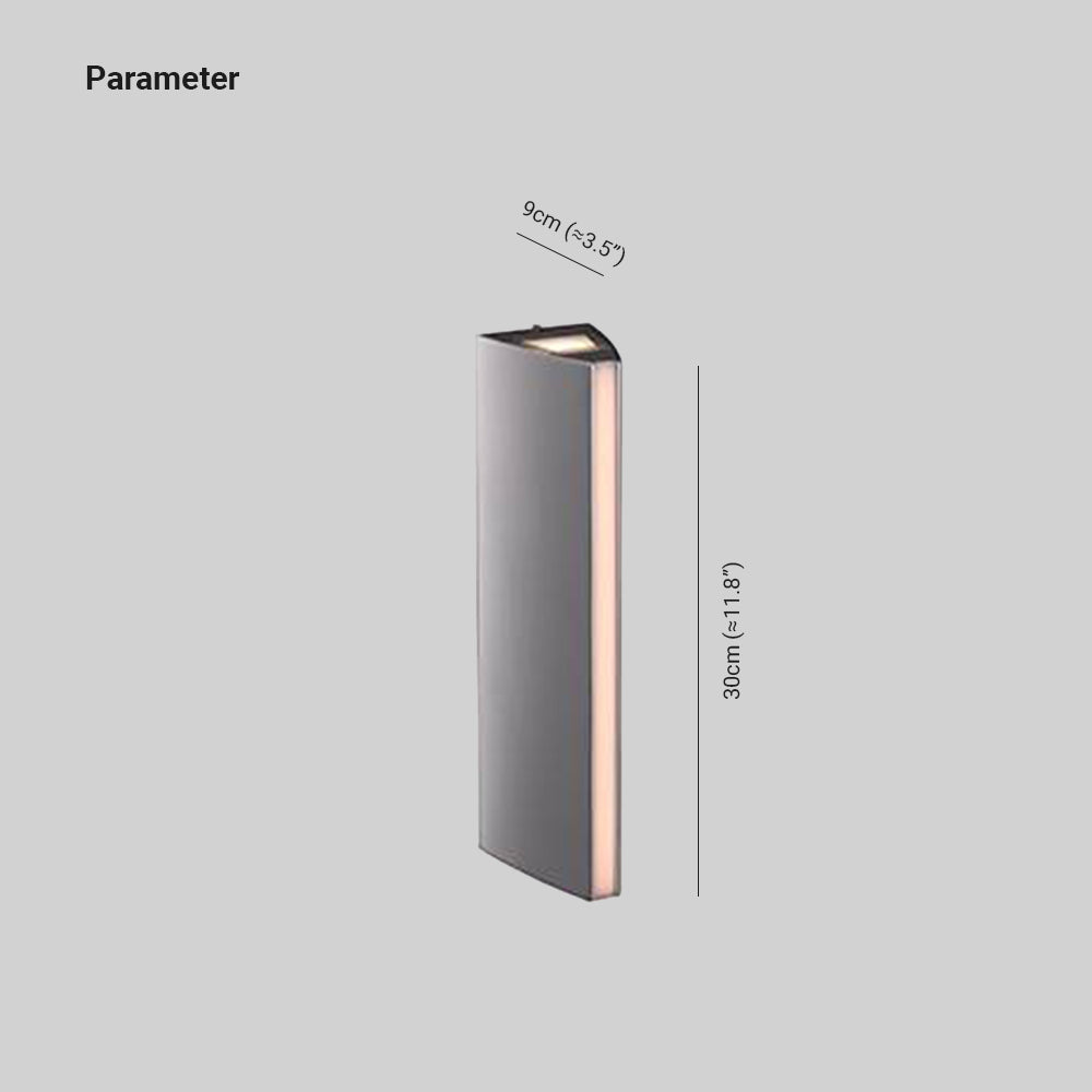 Orr Modern Triangular Prism Metal Outdoor Wall Lamp, Black/Silver - Lumpaz