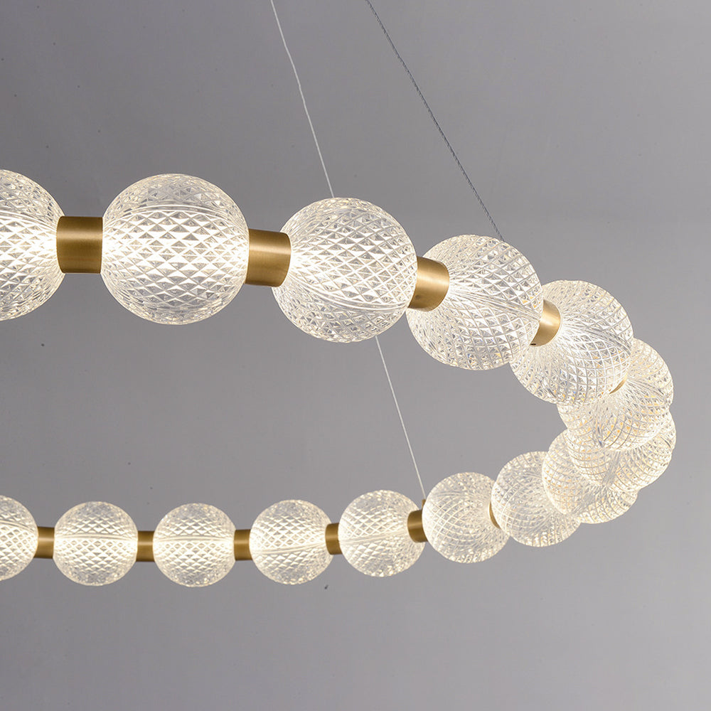 Marilyn Design Ring Metal Pendant Light, Gold, Aluminium/Acrylic - Lumpaz