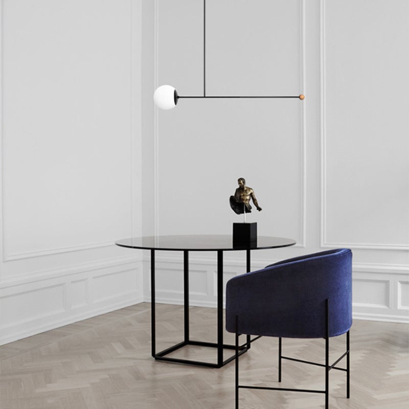 Avi Minimalist Round Metal Led Pendant Light, Living Room - Lumpaz