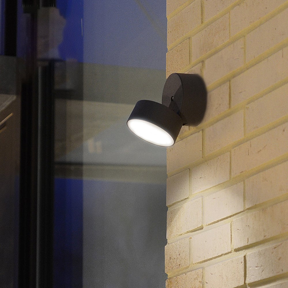 Orr Modern Camera Shape Metal/Acrylic Outdoor Waterproof Wall Lamp Spotlight, Black - Lumpaz