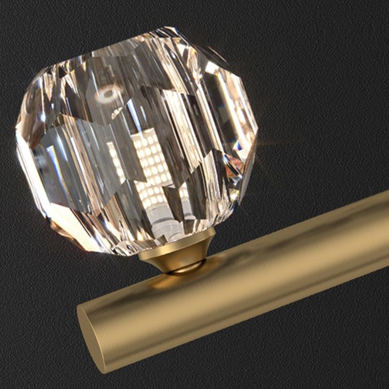 Kirsten Metal & Crystal Pendant Light, Gold - Lumpaz