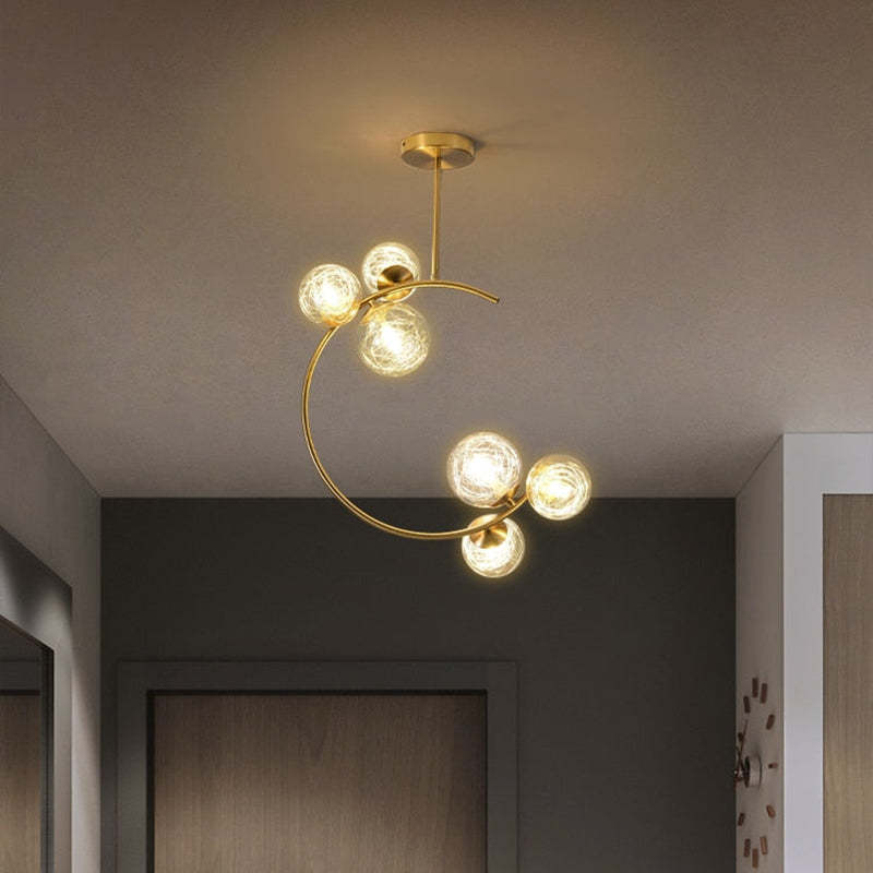 Valentina Modern Glass Globe Pendant Light, Metal & Glass, 3 Style - Lumpaz