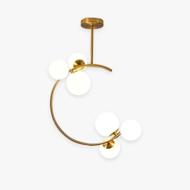 Valentina Modern Glass Globe Pendant Light, Metal & Glass, 3 Style - Lumpaz