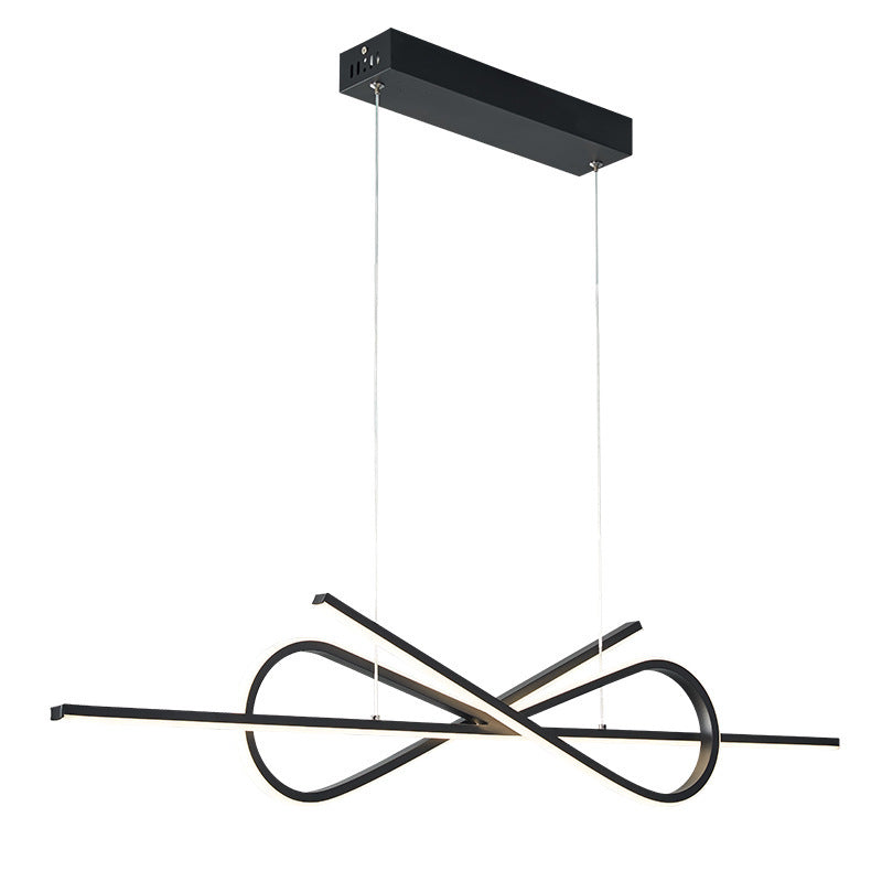 Bouvet Modern Minimalist Nordic Bow-tie Metal Pendant Light, White/Black - Lumpaz
