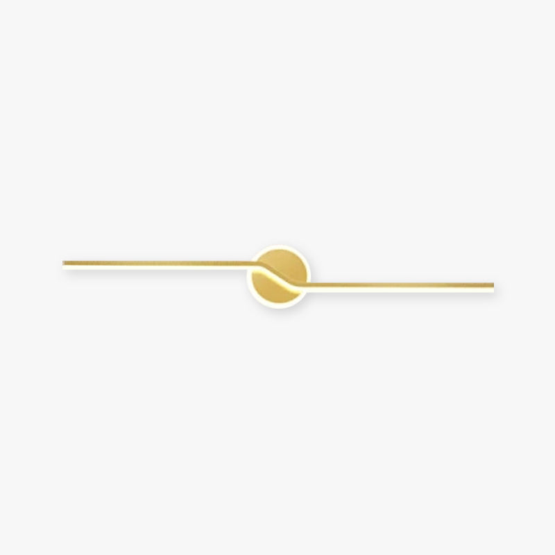 Leigh Wall Lamp Linear Minimalist, Metal, Black/Gold, Bedroom - Lumpaz