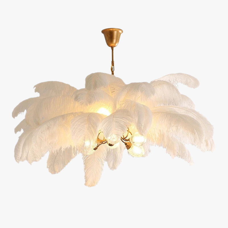 O'Moore Nordic Luxury Pendant Light, Brass/Feather - Lumpaz