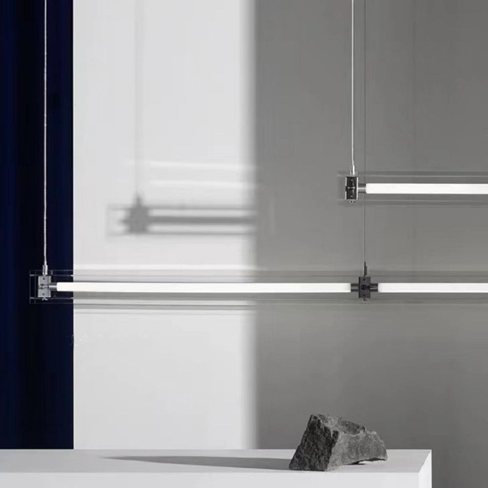 Edge Minimalist Linear Metal Pendant Light,White - Lumpaz