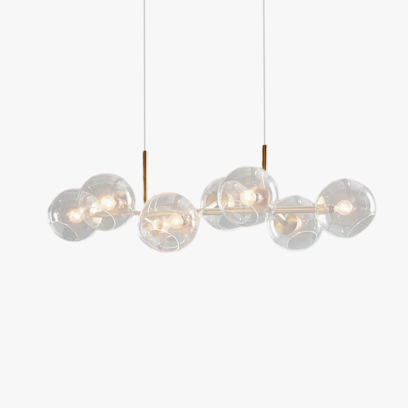 Valentina Modern Glass Globe Bubble Pendant Light Black/Gold Living Room - Lumpaz