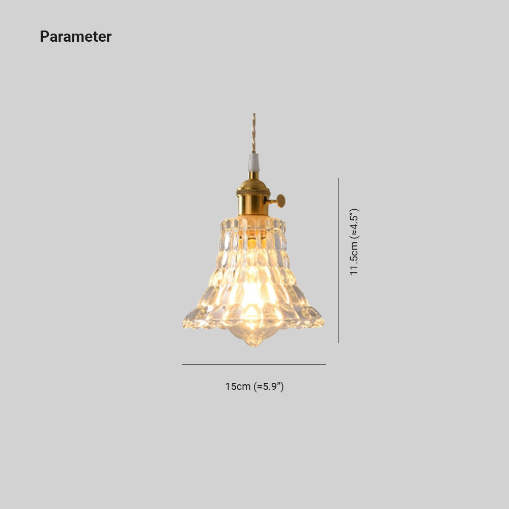 Hailie Art Deco Blown Brass & Glass Pendant Light, 7 Styles - Lumpaz