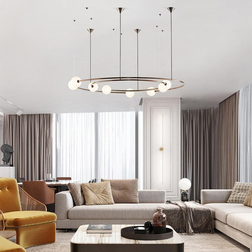 Valentina Modern Ring Metal Pendant Light, Black/Gold - Lumpaz