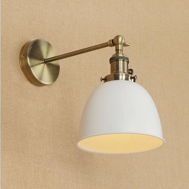 Brady Hanging Wall Lamp Retro/Vintage, Metal/LED, Black/White/Gray, Bedroom - Lumpaz