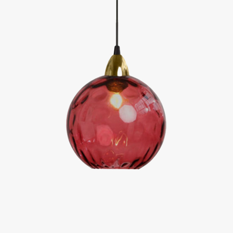 Hailie Colorful Glass Ball Pendant Light Water Ripple Living Room - Lumpaz