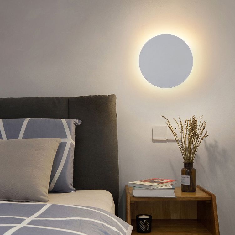 Orr Modern Round Wall Mounted Lamp, Metal, Bedside/Living Room - Lumpaz