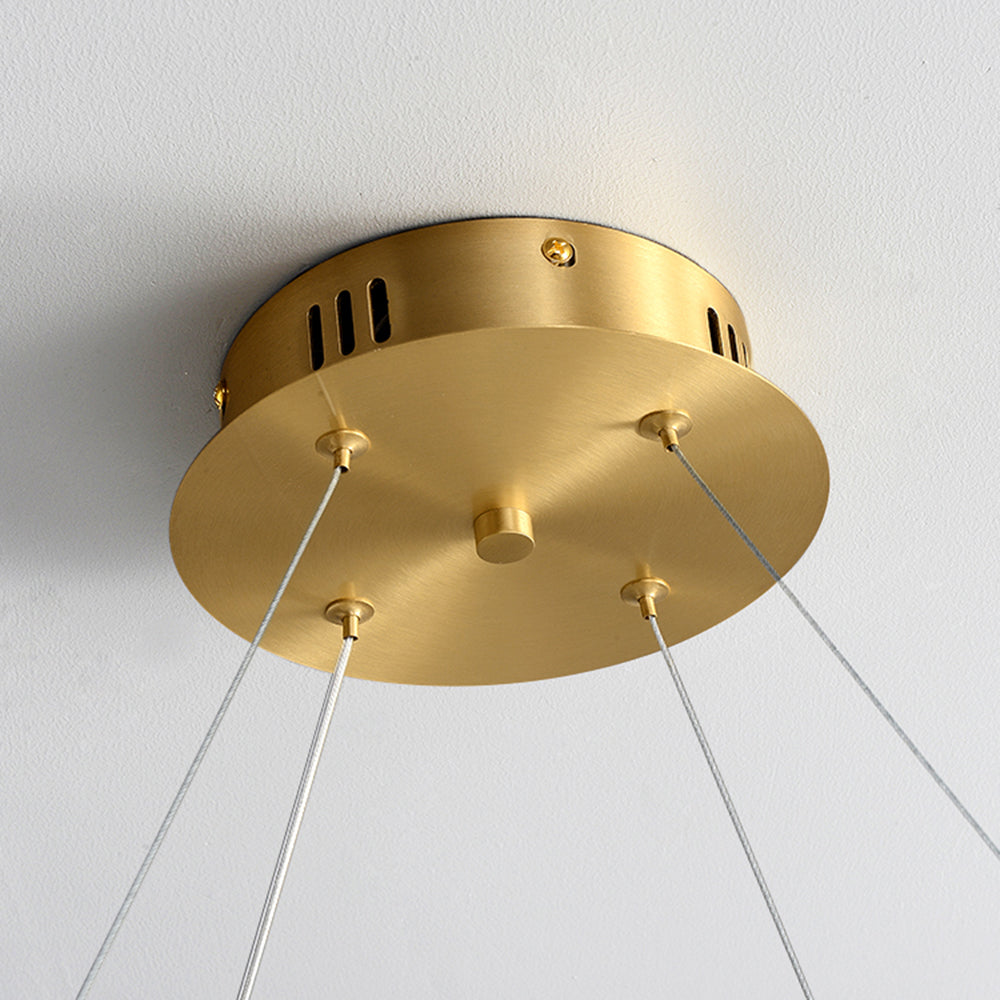 Marilyn Design Ring Metal Pendant Light, Gold, Aluminium/Acrylic - Lumpaz