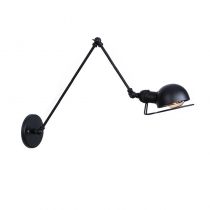 Brady Wall Lamp Dome Minimalist, Metal, Adjustable Black, Bedroom - Lumpaz