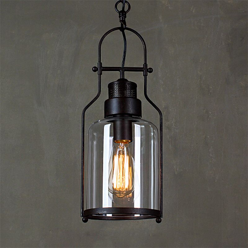 Austin Vintage Industrial Pendant Light, Black/Rust - Lumpaz
