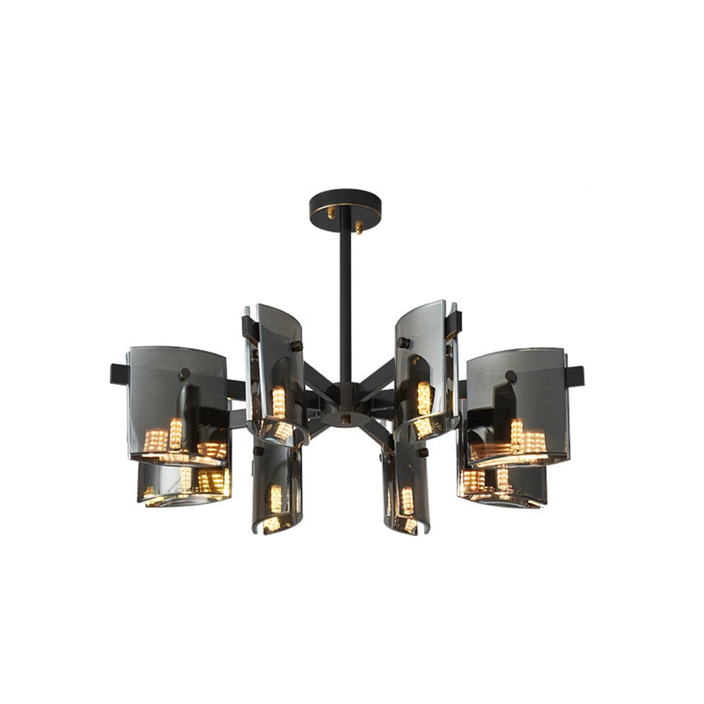 Evette Minimalist Multi Head Metal Pendant Light, Black/Gold - Lumpaz