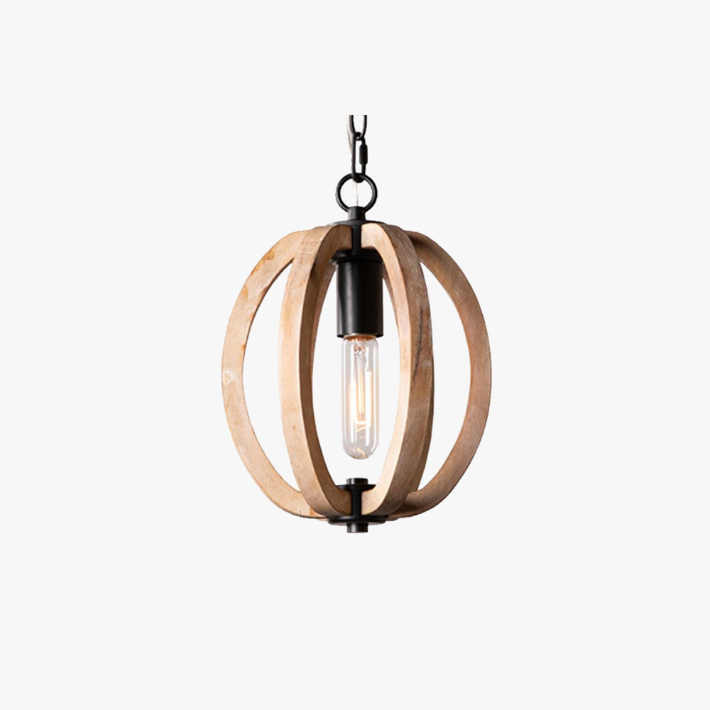 Alessio Orb/Gourd Wood Pendant Light - Lumpaz