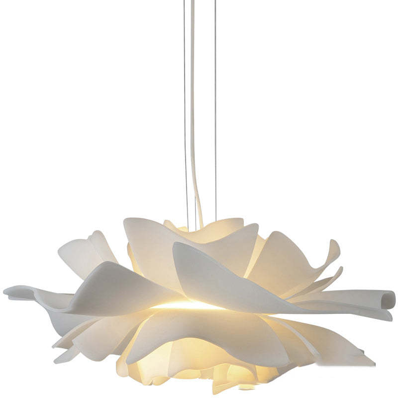 Bella Elegant Flower Pendant Light White Metal/Acrylic Living Room - Lumpaz