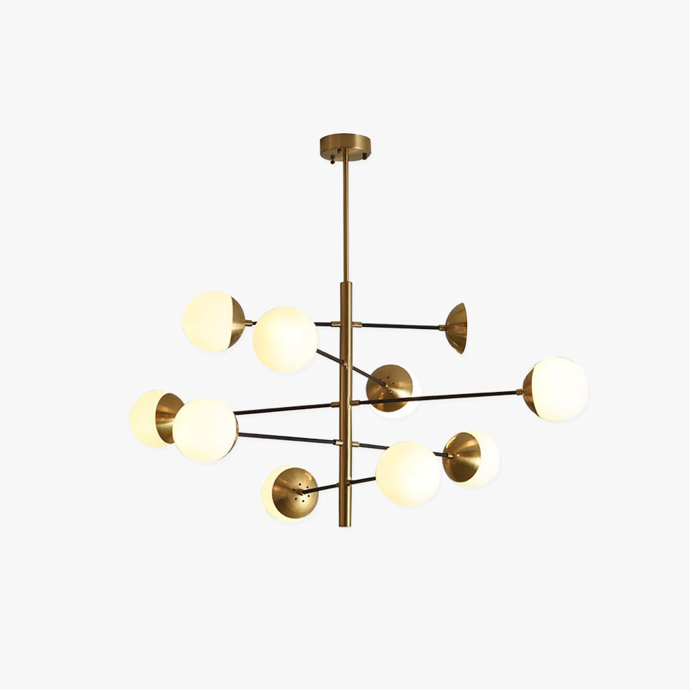 Valentina Nordic Multi Globe Metal/Glass Pendant Light, Gold - Lumpaz