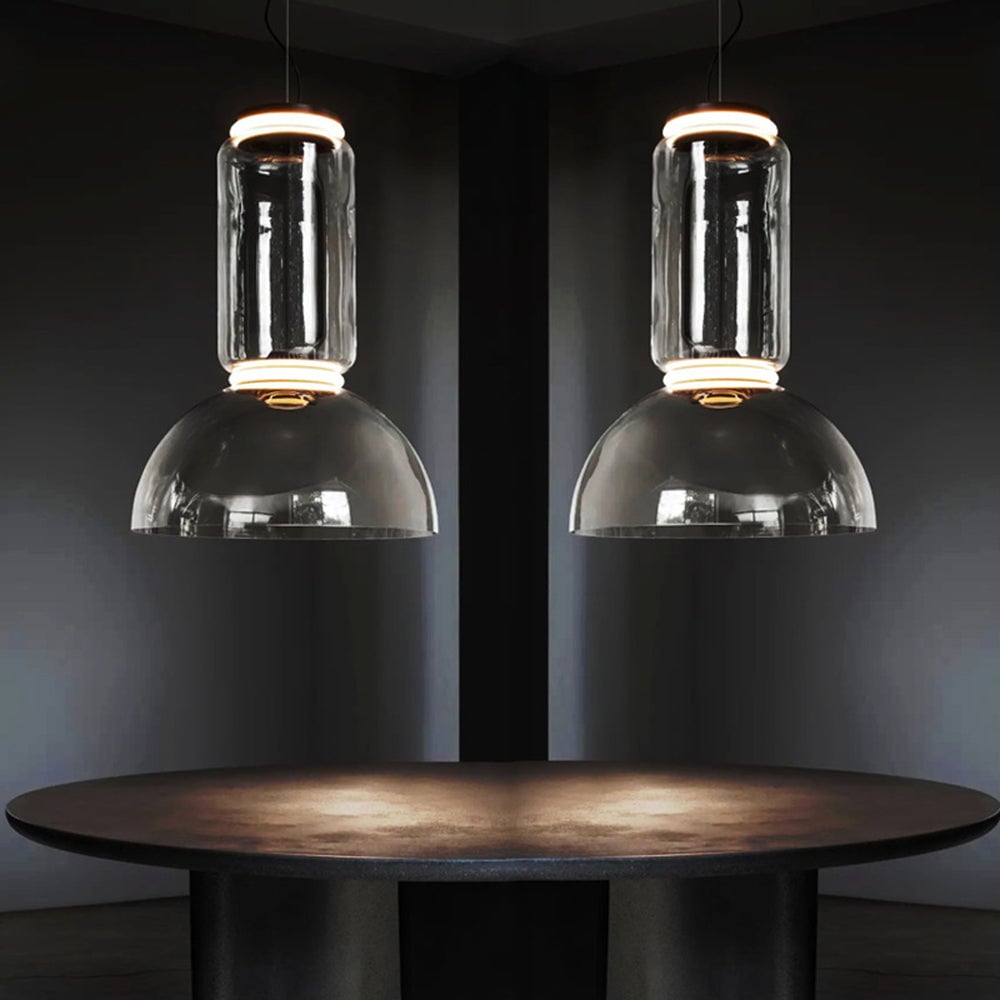 Hailie Minimalist Combination Glass Pendant Light, Clear - Lumpaz