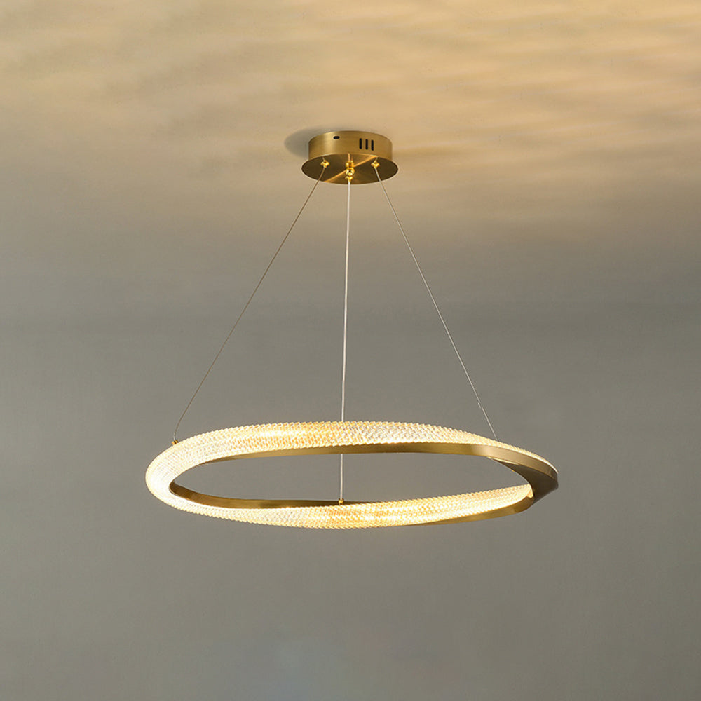 Arisha Minimalist  Ring Spiral Shape Metal Pendant Light,Gold - Lumpaz