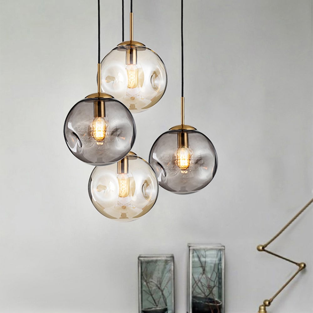 Hailie Mid Century Antique , Metal/Glass Pendant Light - Lumpaz