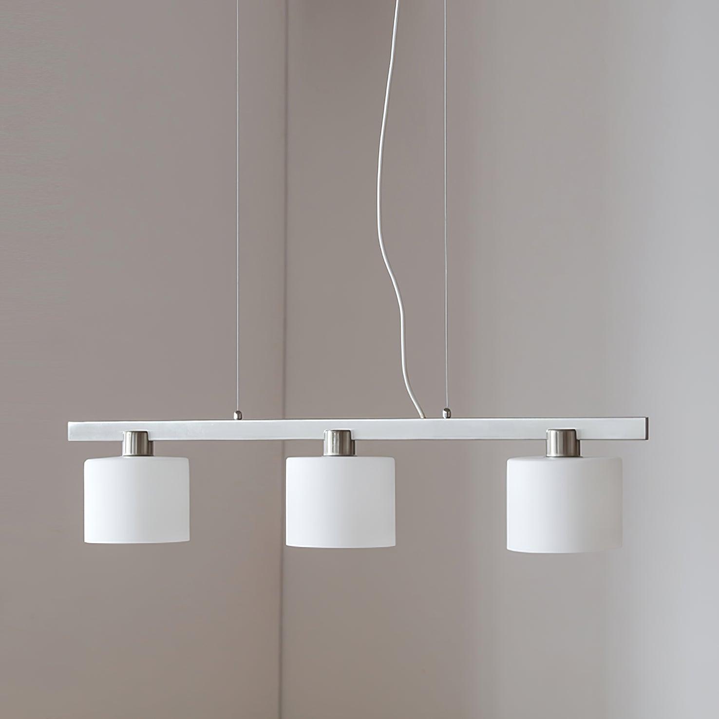 Zaid White Cluster Pendant Light, 3 Heads, Metal/Glass - Lumpaz