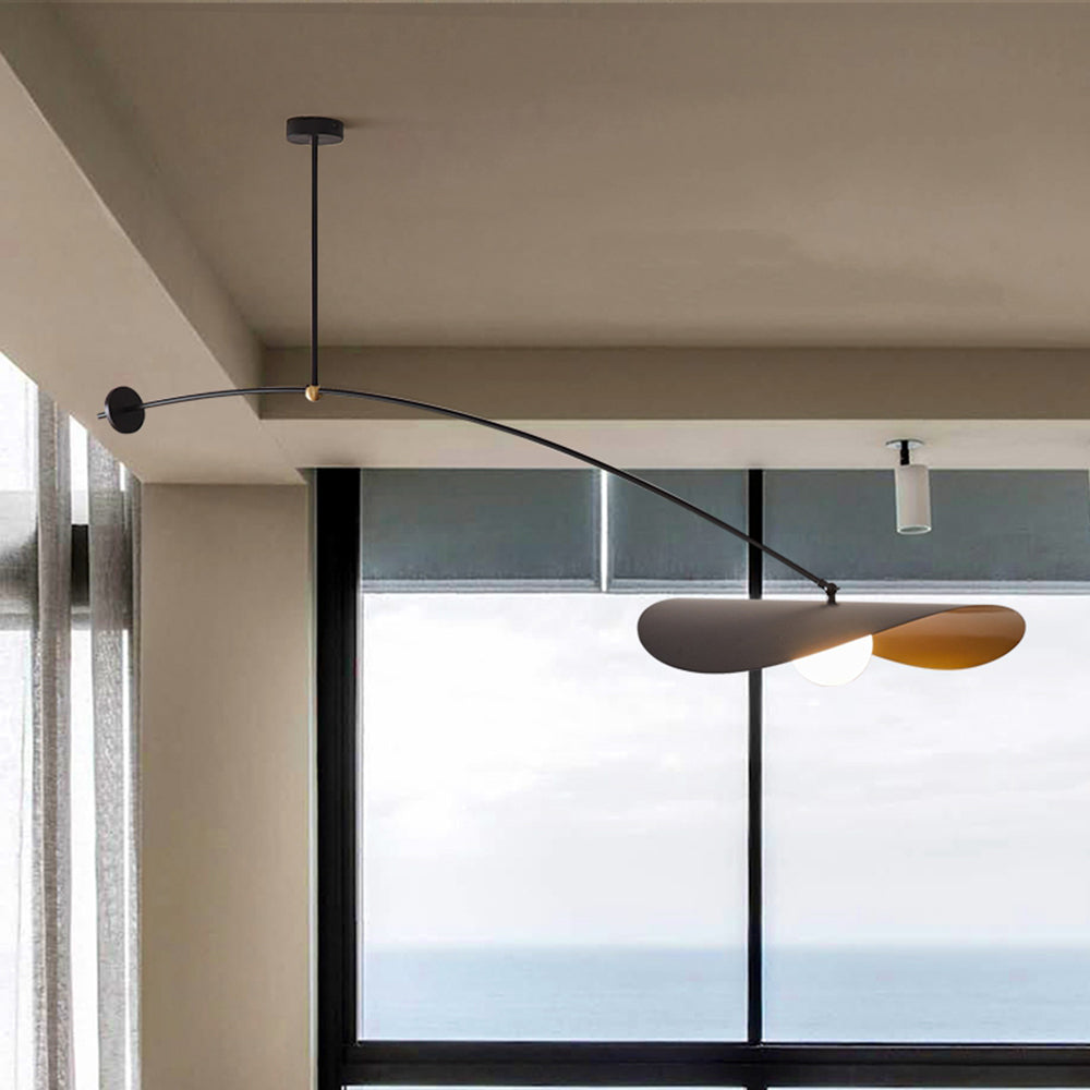 Carins Minimalist LED Leaf Shaped Metal Pendant Light Black/Gold - Lumpaz