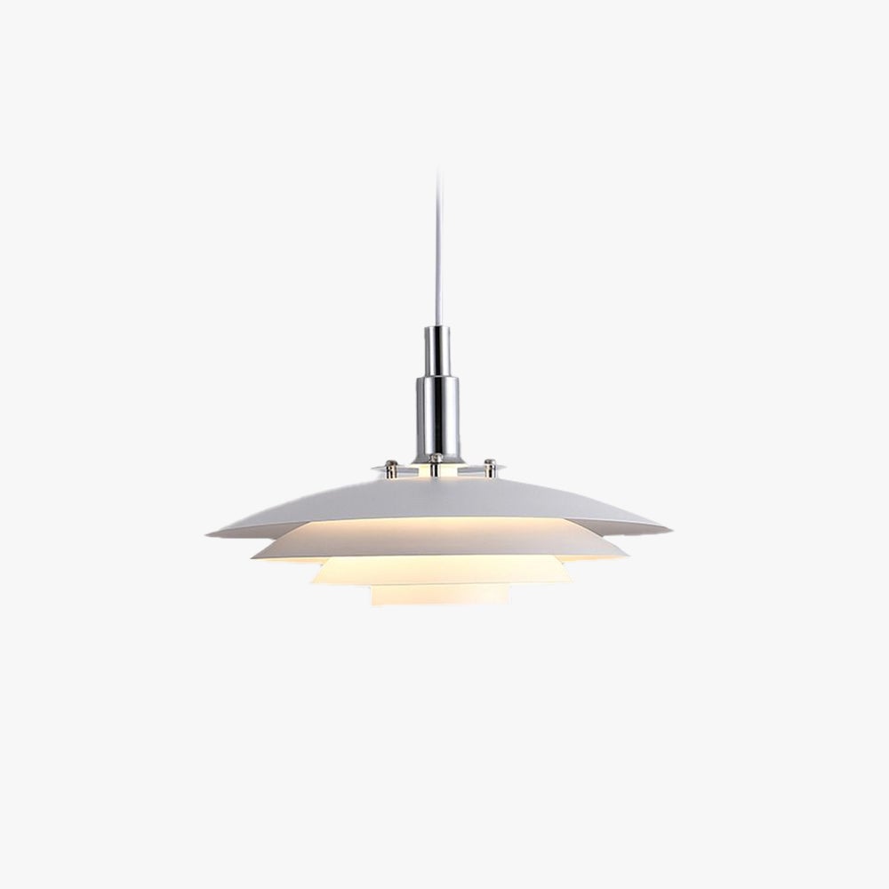 Morandi Modern Frisbee Shaped Metal Pendant Light, Black/White - Lumpaz