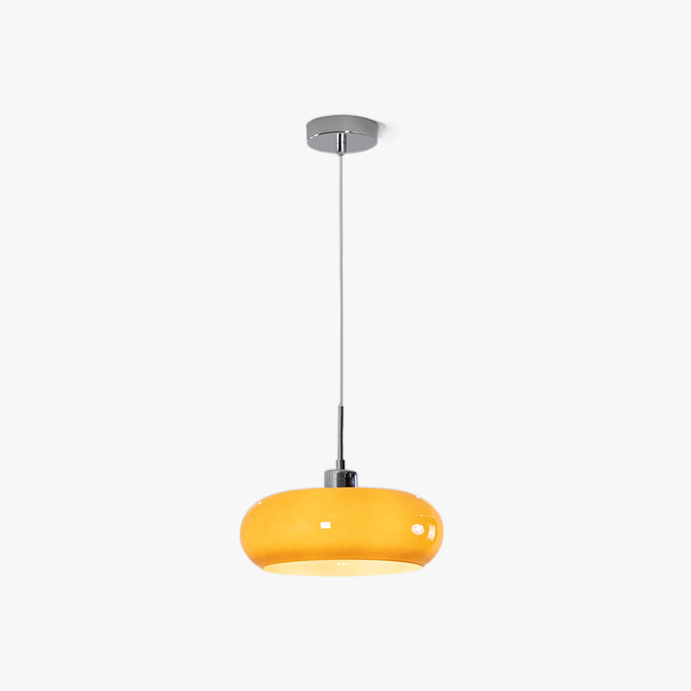 Hailie Bread Shape Glass Pendant Light Retro Orange/White - Lumpaz
