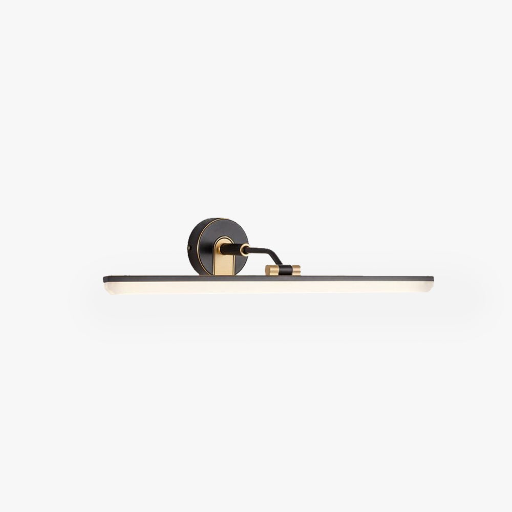 Leigh Industrial Linear Vanity Wall Lamp, Black/Brass, Bathroom - Lumpaz