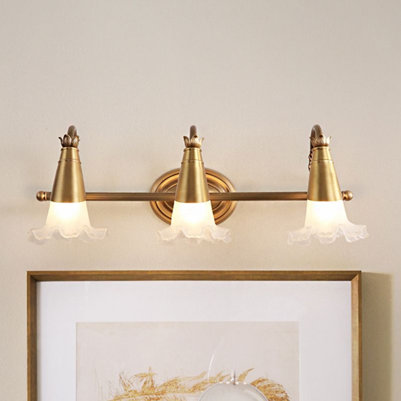 Félicie Nordique Retro Flower Metal/Glass Wall Lamp, Gold - Lumpaz
