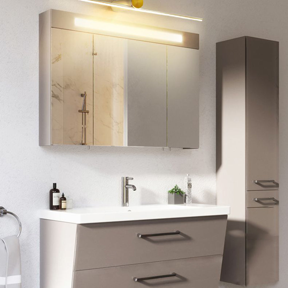 Leigh Modern Metal Linear Mirror Vanity Wall Lamp, Black/White - Lumpaz