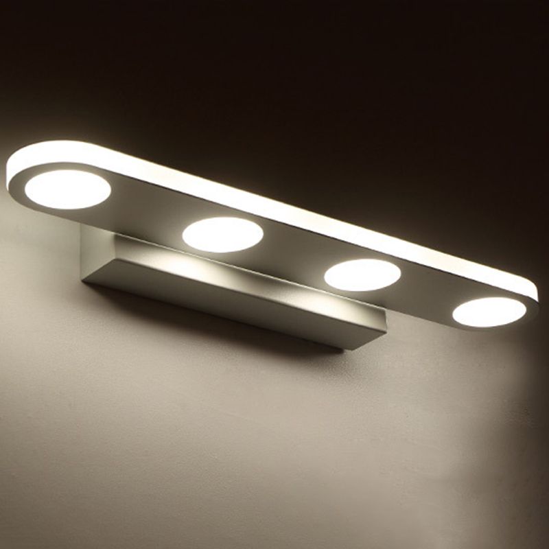 Leigh Modern Oval  Metal/Acrylic Bedroom Wall Lamp, White - Lumpaz