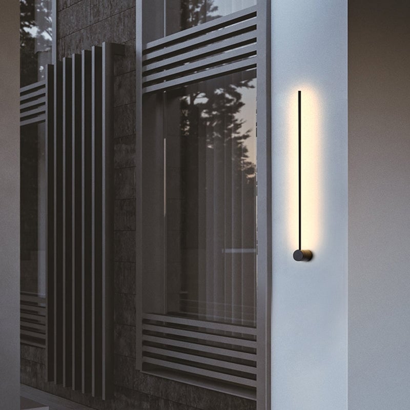 Edge Minimalist Rotatable Linear Outdoor Wall Lamp Black Corridor - Lumpaz