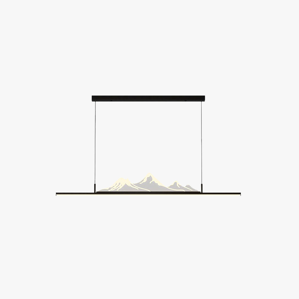 Designer Mountain Shape LED Pendant Light, Black/Gold - Lumpaz