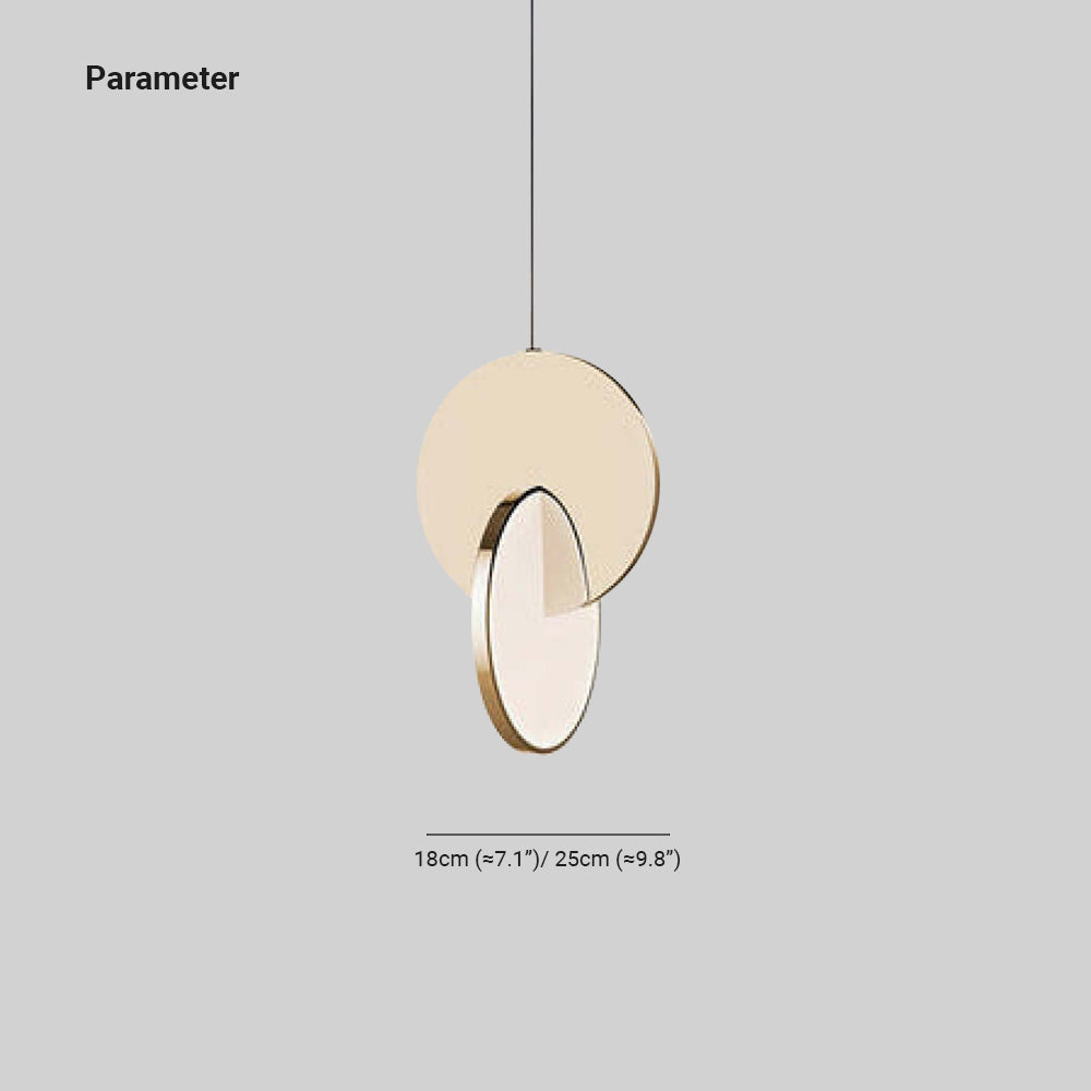 Welsh Pendant Light, Disc, Gold/Silver - Lumpaz