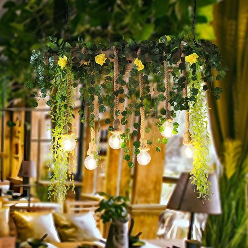 Nest Natural Decorative Metal/Glass Pendant Light, Green - Lumpaz