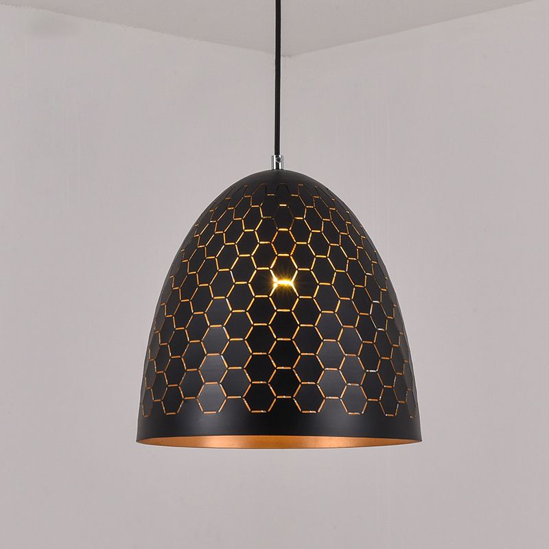 Nazifa Modern Dome Metal Black Pendant Light - Lumpaz