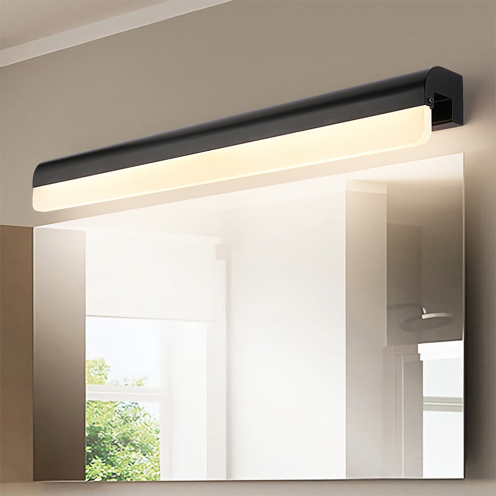 Edge Minimalist Mirror Front Vanity Wall Lamp, Black/White - Lumpaz