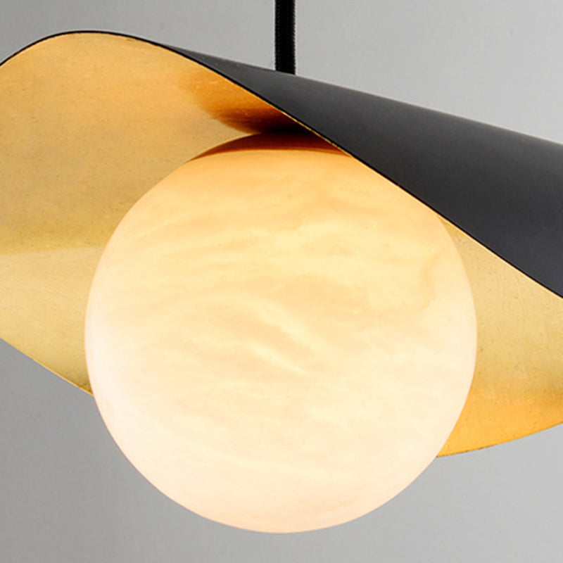Eveline Modern Nordic Minimalist Metal/Marble Pendant Light, Black - Lumpaz