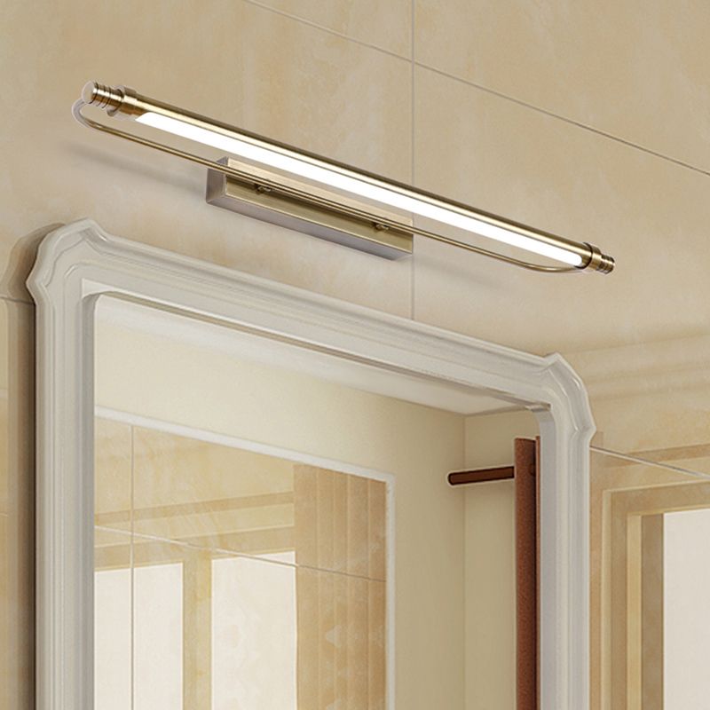 Leigh Modern Linear Metal Vanity Wall Lamp, Gold - Lumpaz