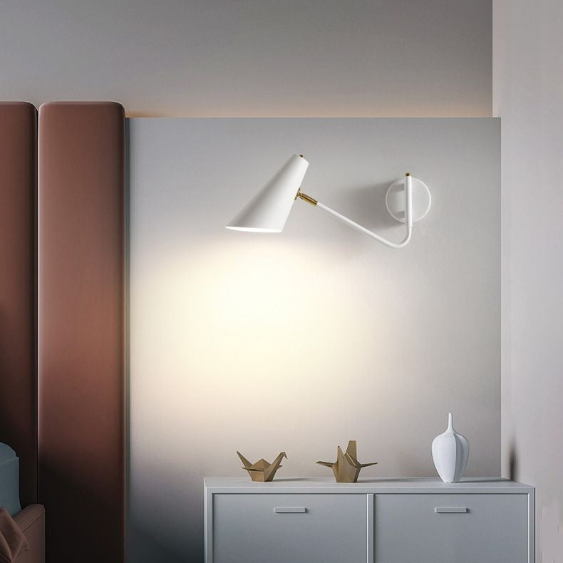 Brady Rotatable Wall Lamp, Black & White & Gold, Bedroom - Lumpaz