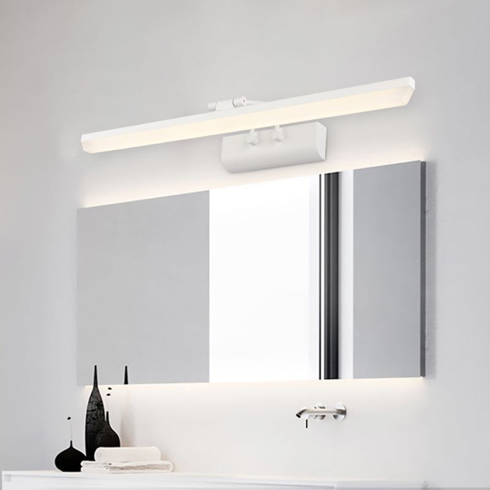Leigh Minimalist Rectangular Metal/Acrylic Wall Lamp, Black/White - Lumpaz